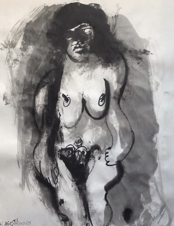 Painting titled "ÍMPETU" by Raul Cañestro Caballero, Original Artwork, Ink