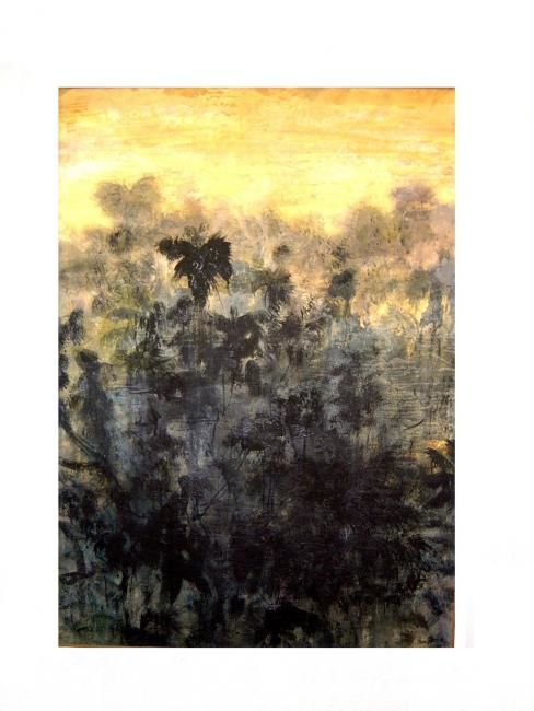 Pittura intitolato "palmeras unos" da Raúl Herrera, Opera d'arte originale