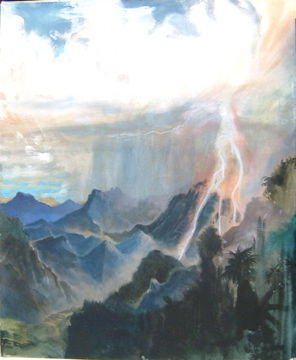 Painting titled "Tormenta" by Raúl Herrera, Original Artwork