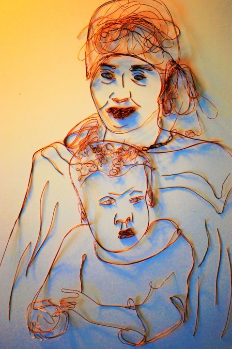 Fotografia intitulada "Mãe e filho" por Raul John Wernerck, Obras de arte originais, Fotografia Manipulada
