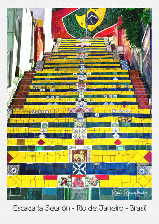 Fotografía titulada "escadaria-selaron-r…" por Raúl Regalbuto, Obra de arte original