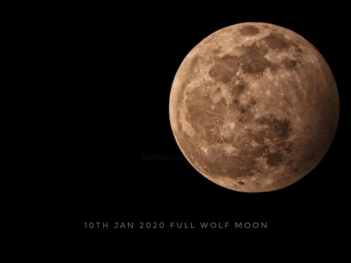 Photography titled "Wolf moon" by Ravid Wolff, Original Artwork, Digital Photography