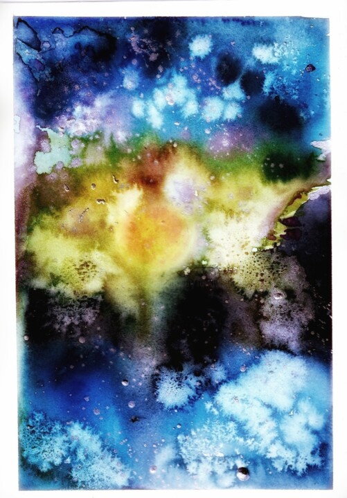 Photography titled "Watercolor free-flo…" by Ravid Wolff, Original Artwork, Watercolor