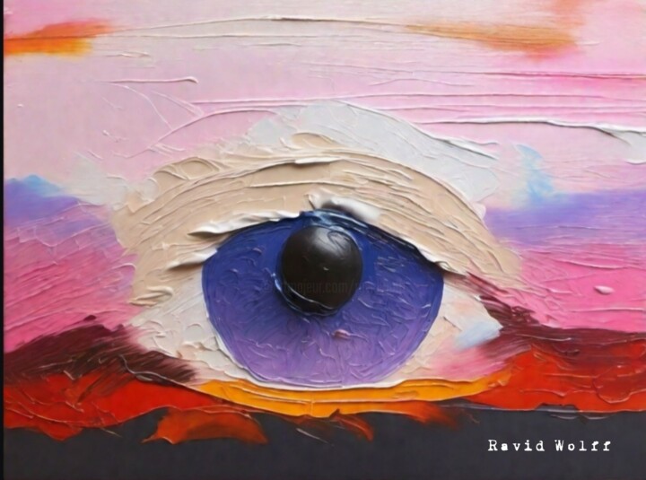 Photographie intitulée "Eye to eye" par Ravid Wolff, Œuvre d'art originale, Pastel