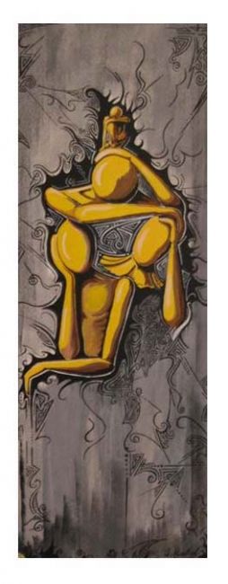 Peinture intitulée "Peinture sur Bois" par Sr, Œuvre d'art originale,
