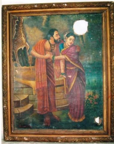 Painting titled "arjuna & subadhra" by Siaknd Sanyal, Original Artwork