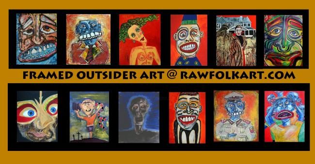 Painting titled "RawFolkArt .Com" by Outsider Artist, Original Artwork