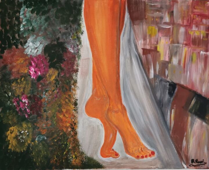 Painting titled "Dancer pour la vie" by Rawia Rekik, Original Artwork, Acrylic