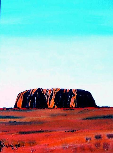제목이 "Uluru at Dawn"인 미술작품 Ray Johnstone로, 원작, 아크릴