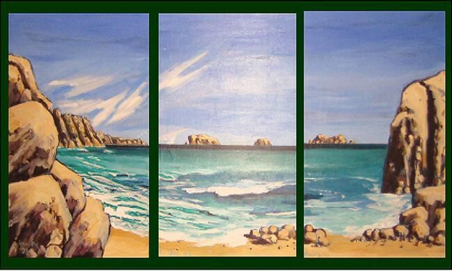 Painting titled "Tasmanian Triptych" by Ray Johnstone, Original Artwork