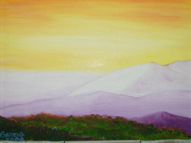 Painting titled "Landscape with Yell…" by Ray Garcia, Original Artwork