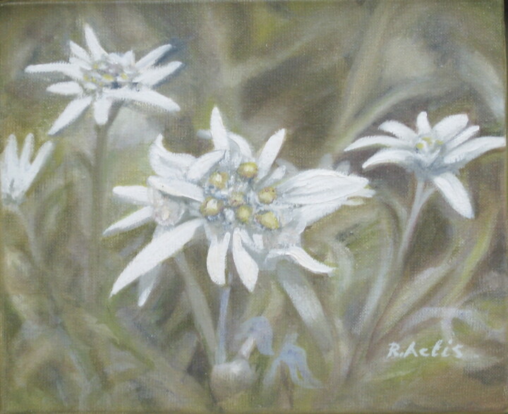 Painting titled "edelweiss.jpg" by Raymond Actis-Datta, Original Artwork