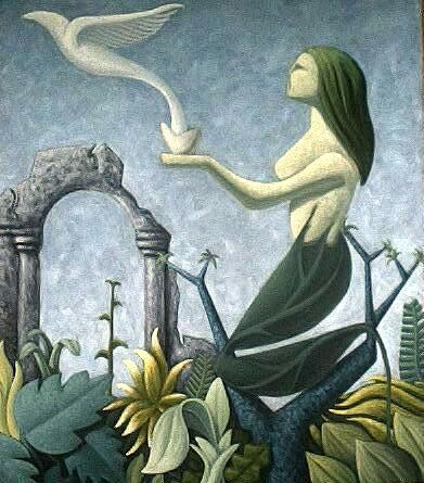 Painting titled "The New Garden" by Raymond Betancourt, Original Artwork