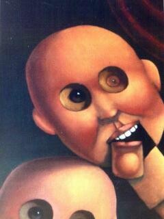 Schilderij getiteld "The Twins" door Raymond Betancourt, Origineel Kunstwerk