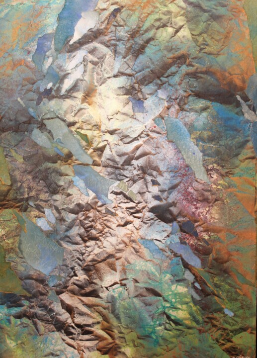 Malerei mit dem Titel "Obliques" von Raymond Guibert, Original-Kunstwerk, Aquarell