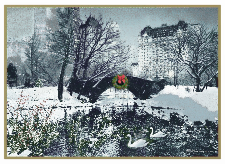 Impressões e gravuras intitulada "Winter snow in Cent…" por Raymond Kursar, Obras de arte originais, Pintura digital