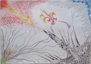 Drawing titled "fantasy of the worl…" by Raymond Shumeliov, Original Artwork