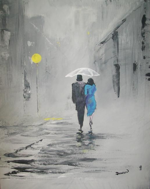 A Walk In The Rain (Raymond Doward) - 516x650 - jpeg A Walk In The Rain Original Painting
