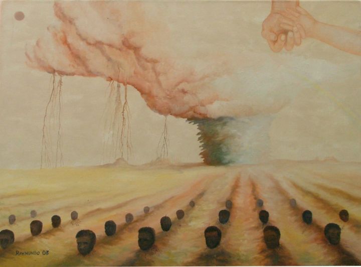Painting titled "voluntades-sepultad…" by Raymundo Garza, Original Artwork, Oil