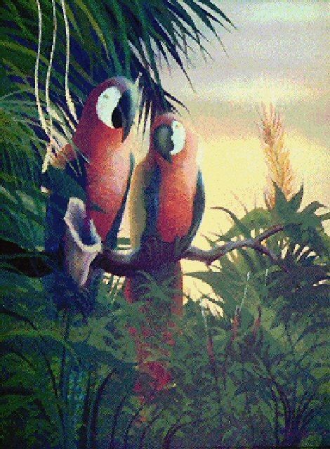 Painting titled "Friends in Paradise" by Raz, Original Artwork, Oil