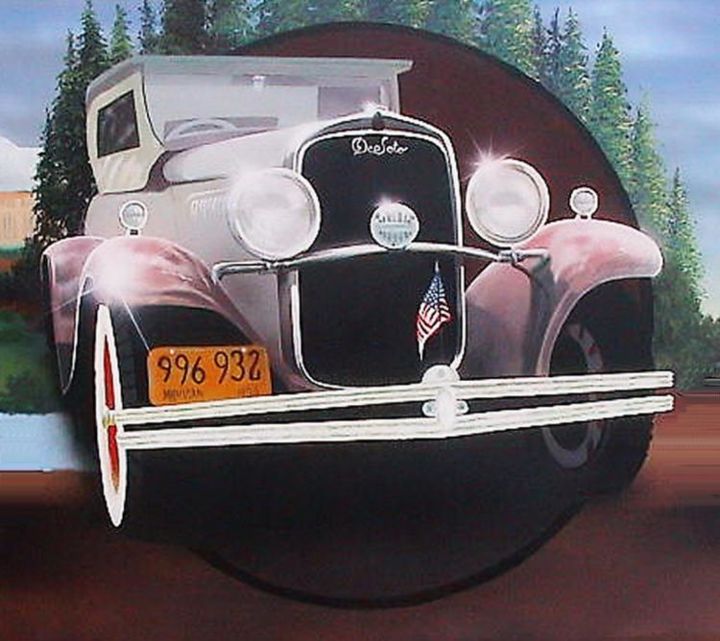 Painting titled "1926 DeSoto" by Raz, Original Artwork, Oil