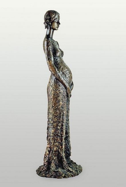 Skulptur mit dem Titel "Expecting Mother Br…" von Razia Gershon, Original-Kunstwerk