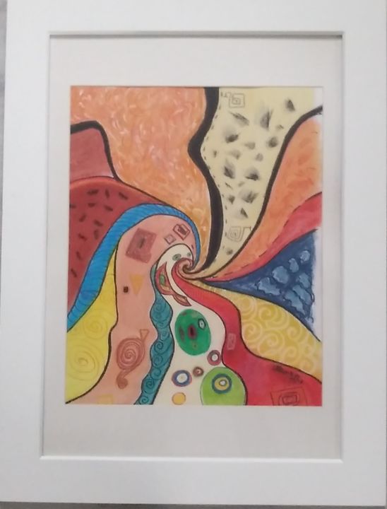 Drawing titled "Tourbillon de coule…" by Roberte Buirey, Original Artwork, Pastel