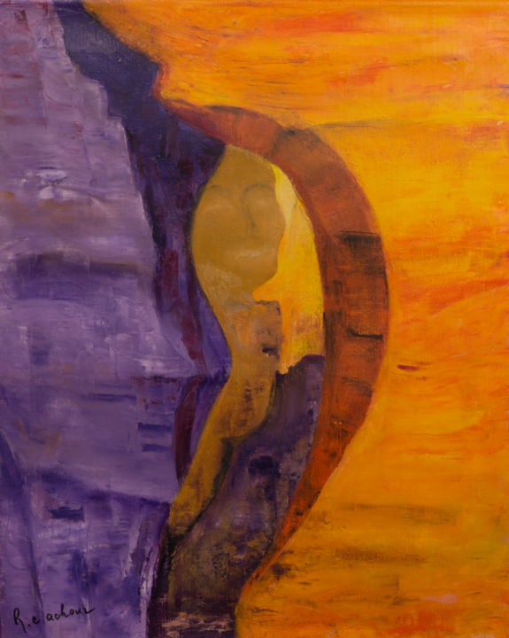 Peinture intitulée "Roches à Antelope 2" par Renée C. Achour, Œuvre d'art originale, Huile