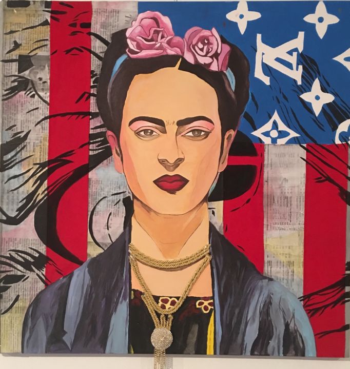 Painting titled "Frida Kahlo" by R.Çağlar Oğuz, Original Artwork, Acrylic