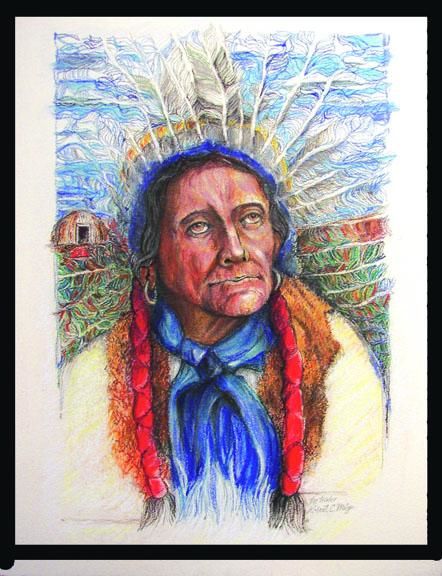 Painting titled "Indian Trader" by Robert C Maize, Original Artwork