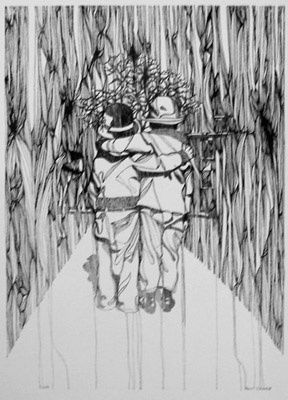 Painting titled ""FRIENDS"" by Robert C Maize, Original Art,