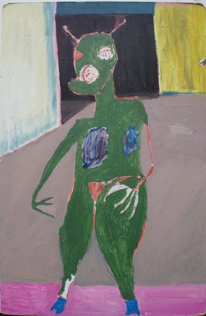 Painting titled "Human alien model" by Kummelartdotcom, Original Artwork