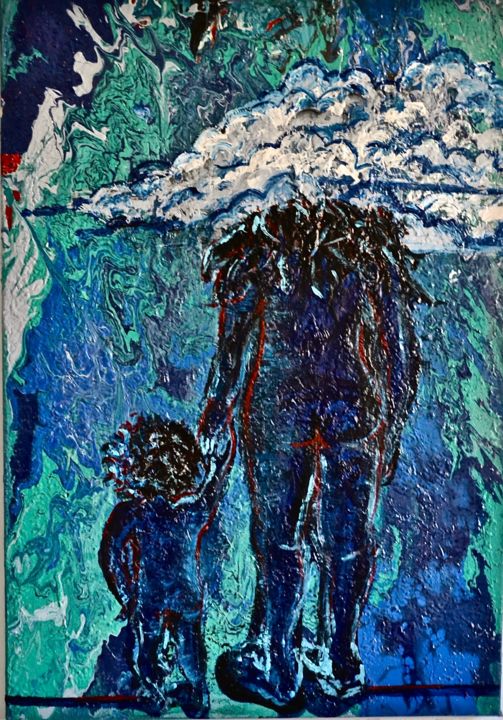Pittura intitolato "LA FORZA DI GRAVITà" da Rebecca Guaita, Opera d'arte originale, Smalto