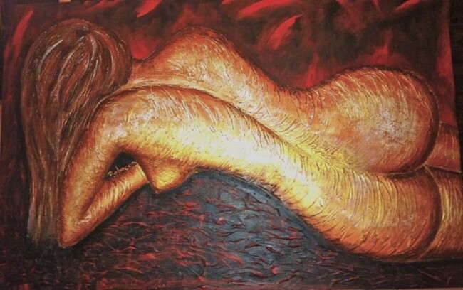 Painting titled "Sensualy" by Rebecca, Original Artwork, Oil