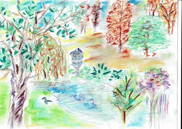 绘画 标题为“arbres.jpg” 由Rebecca Behar, 原创艺术品, 粉彩