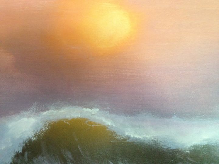 Painting titled "wave-rebecca-maness…" by Rebecca Maness, Original Artwork, Acrylic