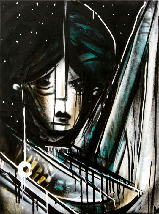 Картина под названием "Guardian Spirit #3" - Rebel73, Подлинное произведение искусства, Рисунок распылителем краски
