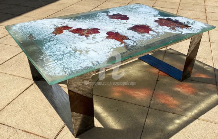 Design titled "table basse Métal V…" by Recyclage Design - Réanimateur D'Objets , Original Artwork, Furniture