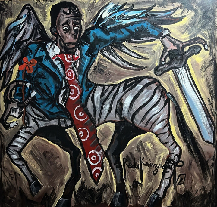 Malerei mit dem Titel "centaure" von Reda Kanzaoui, Original-Kunstwerk, Acryl