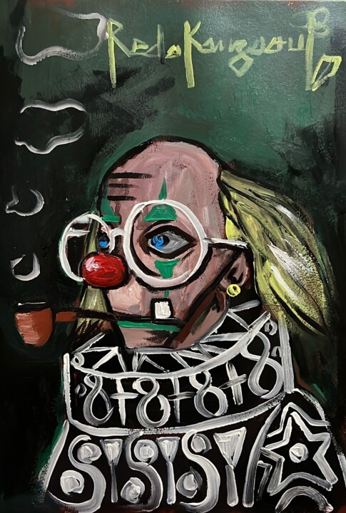 "clown portrait 2" başlıklı Tablo Reda Kanzaoui tarafından, Orijinal sanat, Akrilik
