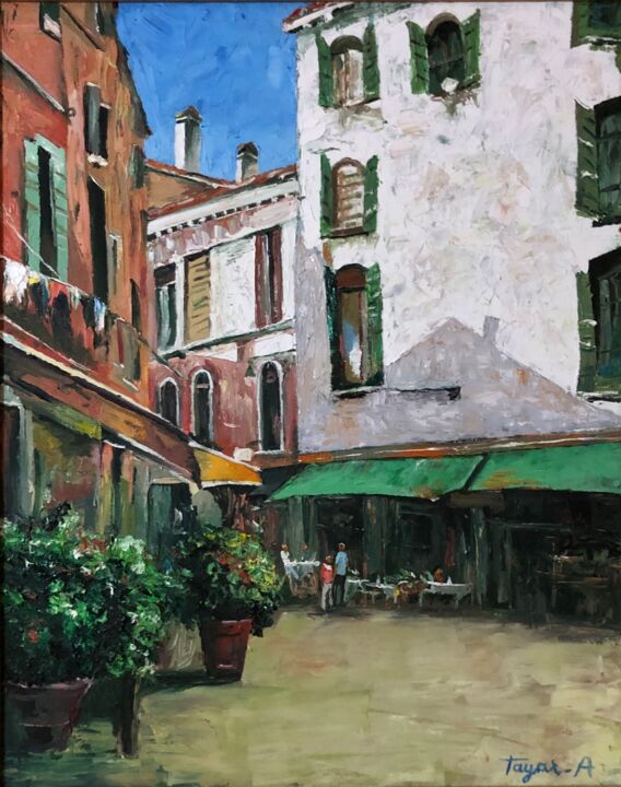 Pintura intitulada "Quartier algérien" por Redart, Obras de arte originais, Óleo