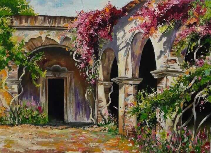 Pintura intitulada "Magical garden" por Redart, Obras de arte originais, Óleo
