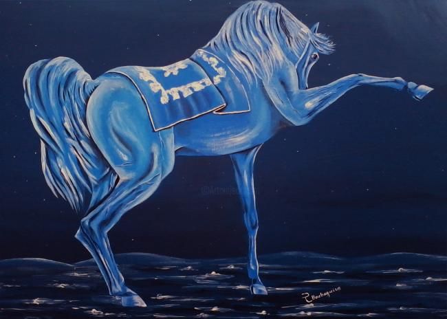 Peinture intitulée "Pur sang" par Redha Boubeguira, Œuvre d'art originale,