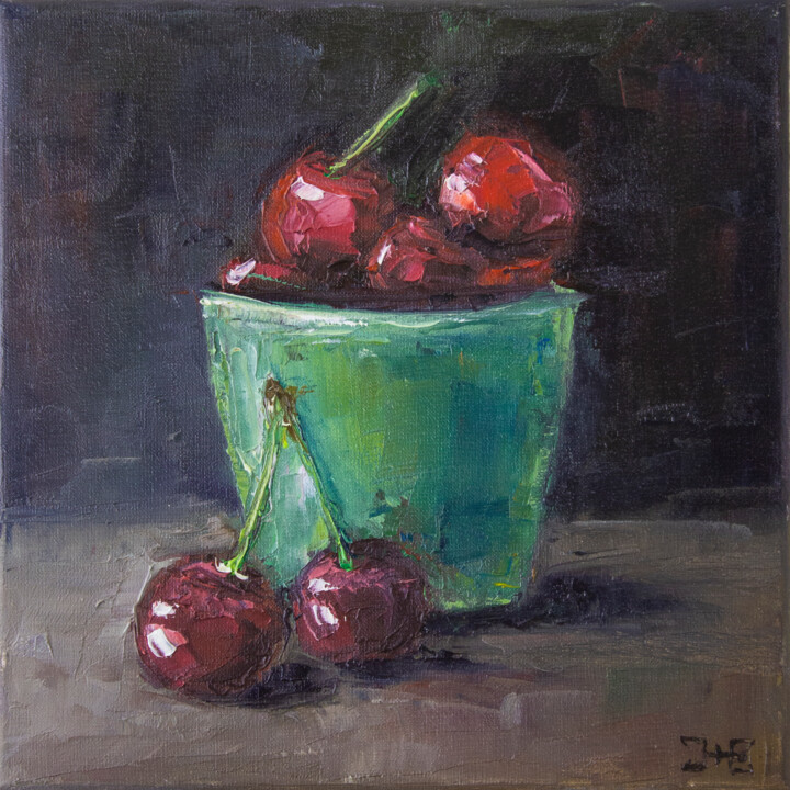 "Cherries" başlıklı Tablo Katerina Zhuchenko (RedHeadKat) tarafından, Orijinal sanat, Petrol