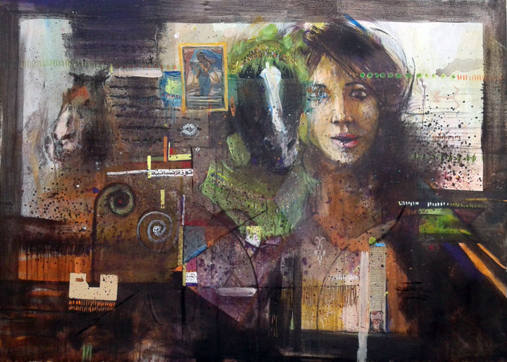 Peinture intitulée "fantazia" par Red1, Œuvre d'art originale,