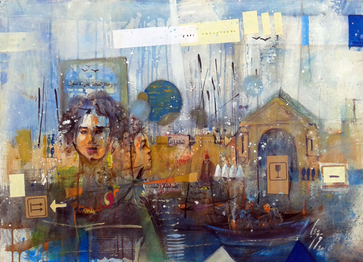 Peinture intitulée "mille est une nuit" par Red1, Œuvre d'art originale,
