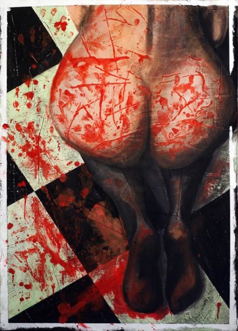 Painting titled "Sex Pain Pain Pleas…" by Redrum, Original Artwork