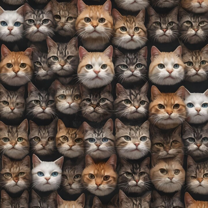 Digitale Kunst mit dem Titel "Cat Corner 2" von Karine Garelli (Reds Robin), Original-Kunstwerk, KI-generiertes Bild