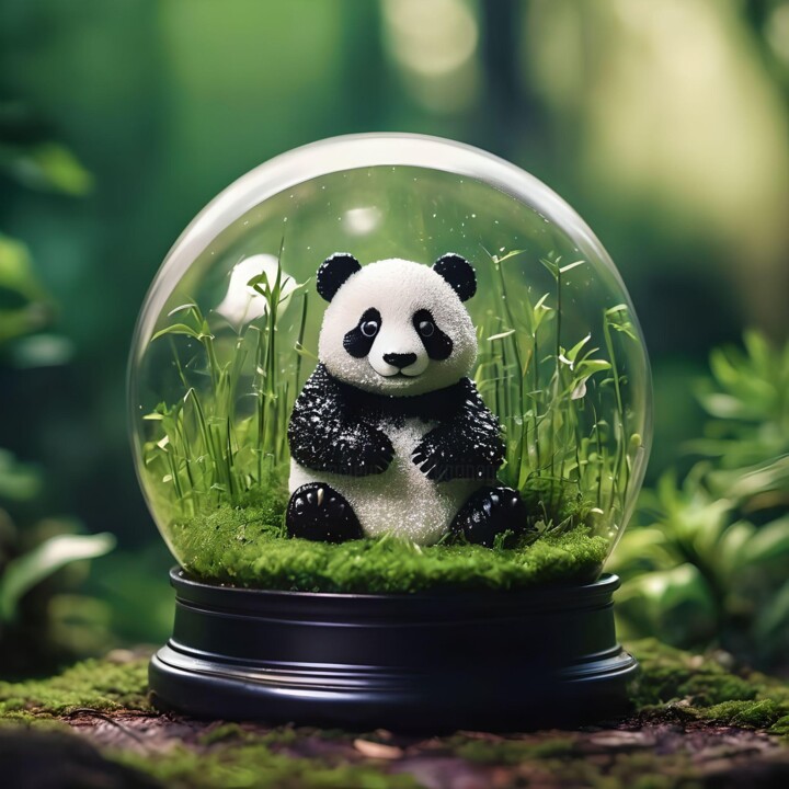 Digital Arts titled "Panda" by Karine Garelli (Reds Robin), Original Artwork, AI generated image