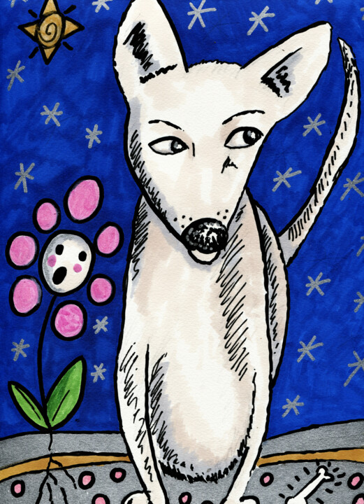 「chienos.jpeg」というタイトルの描画 Karine Garelli (Reds Robin)によって, オリジナルのアートワーク